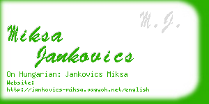 miksa jankovics business card